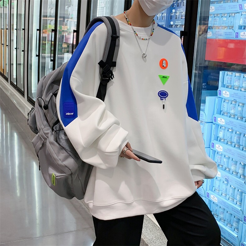 秋季新款男ins潮牌圆领无帽设计感百搭2023新款衣服22306-53控78,男装卫衣,星座717