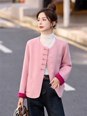 双面毛呢大衣女2025年秋冬新款洋气减龄小个子超火呢子外套，女装毛呢外套，蓝朵琳