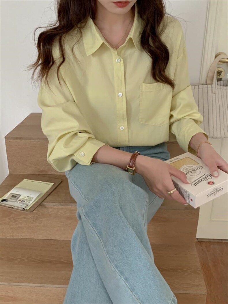 简约莫兰迪色系净版衬衣，其它，DAP