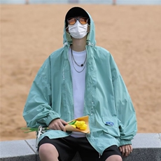 夏季薄款防晒衣男韩版潮流连帽帅气2023新款ins宽松外套W4911-P43，男装防晒衣，星座412-2