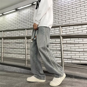 新款日系直筒牛仔裤男韩版潮流宽松阔腿休闲百搭长裤子7021/P45图片