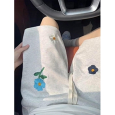 慵懒流行原宿日系潮流新款花瓣刺绣短裤男款夏季运动裤D32，男装牛仔裤，星座1116A（原606A-3）