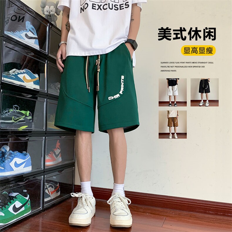 印花五分裤男夏季男士直筒运动裤K23821-p22,女装休闲裤,电商A128