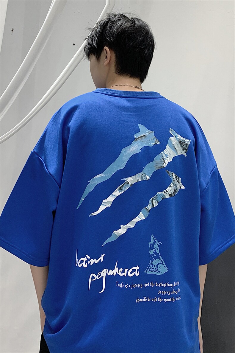 2025夏季原创设计印花港风休闲宽松T恤B266-DX02-P30,男装T恤,星座B257-1