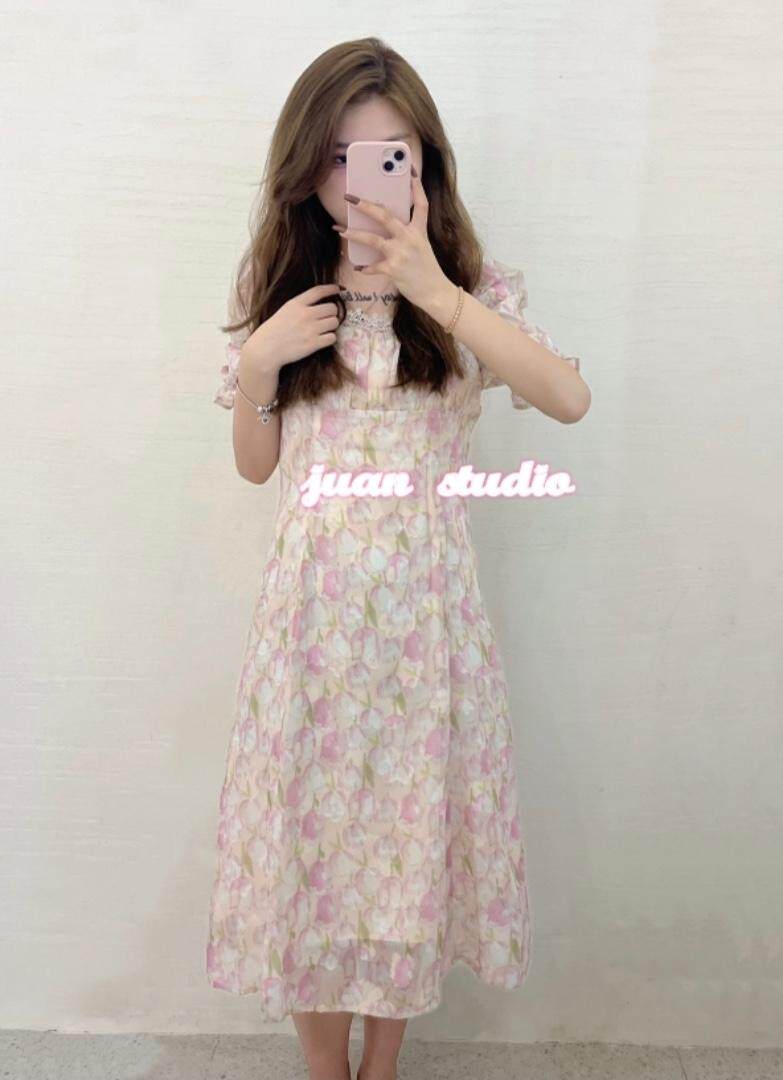 郁金香连衣裙，女装连衣裙，JUAN