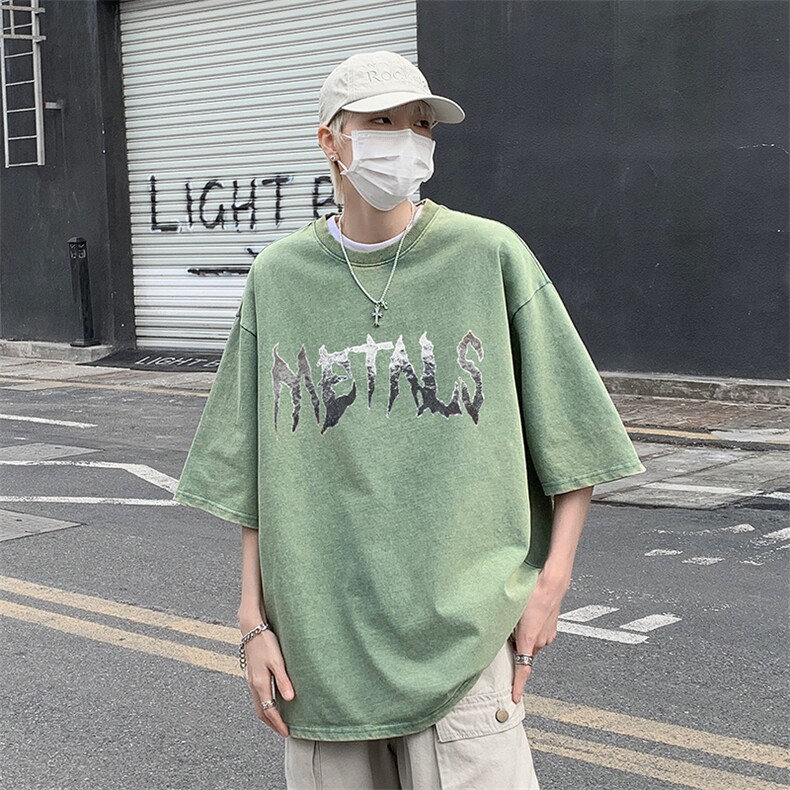创意字母个性印花美式复古水洗做旧高克重短袖T恤B239-1179-P38,男装T恤,星座514-2(原B239)