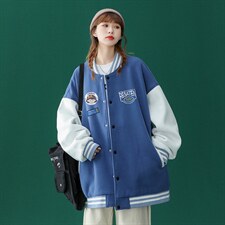 2022春季青春个性卡通简约撞色拼接夹克棒球服外套G86P65控78，男装夹克，A247A