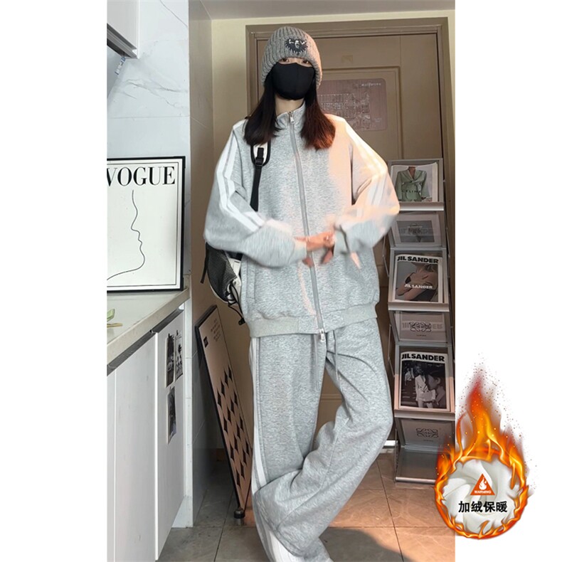 加绒加厚运动服套装W4641JR（加绒）特P53/K8579JR（加绒）特P43,男装休闲套装,电商A007