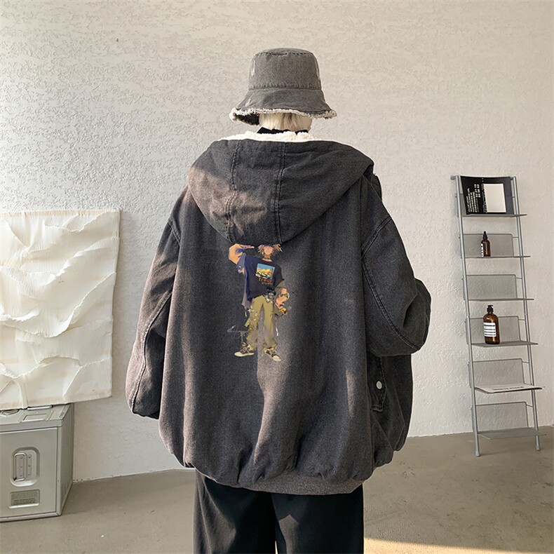 控价158牛仔棉衣男大码加绒羊羔绒牛仔棉服男棉袄NM53419-P140,男装棉衣,电商A040