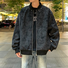 夜景机动皮衣扎染防水棒球领皮夹克男士休闲外套A406JK2569P85，男装夹克，星座309（原A406）