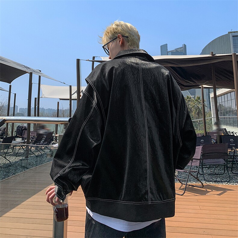 设计感多结构复古皮衣美式潮牌假两件皮夹克X1213-DY2316-特P108,男装夹克,星座1213