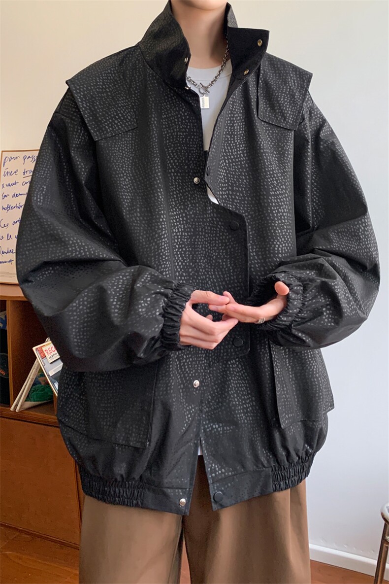早秋~2025秋冬新款男士不规则门襟夹克潮牌外套JK555特P65控118,男装夹克,电商B220