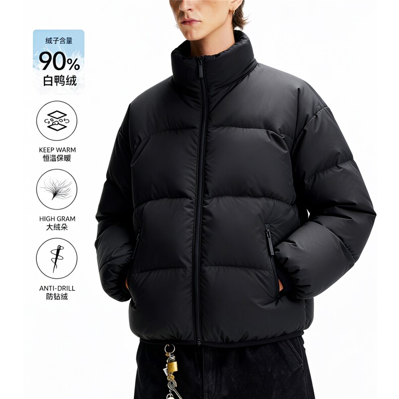 长期现货男女90绒羽绒服立领轻量化排骨羽绒外套情侣装Y3514图片
