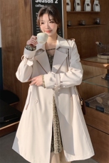 气质中长款风衣外套1C045-6002P165K258，女装风衣，红龙果