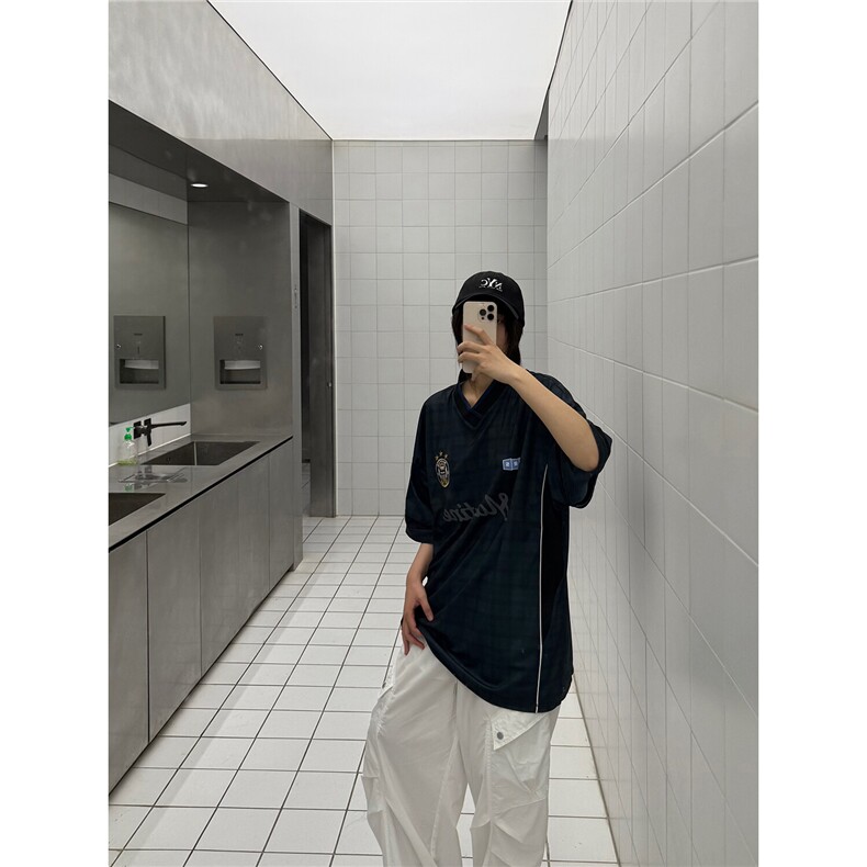 C316T8336P58夏装新款短袖T恤运动秋衣速干时尚V领绣花tee潮,男装T恤,电商C316
