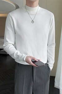 22秋 轻熟半高领内搭毛线衣亲肤舒适纯色针织打底衫M56/P40特控60图片