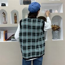 韩版毛背心男宽松个性格子潮流复古马甲毛衣T016-P55，男装针织衫/毛衣，星座1501