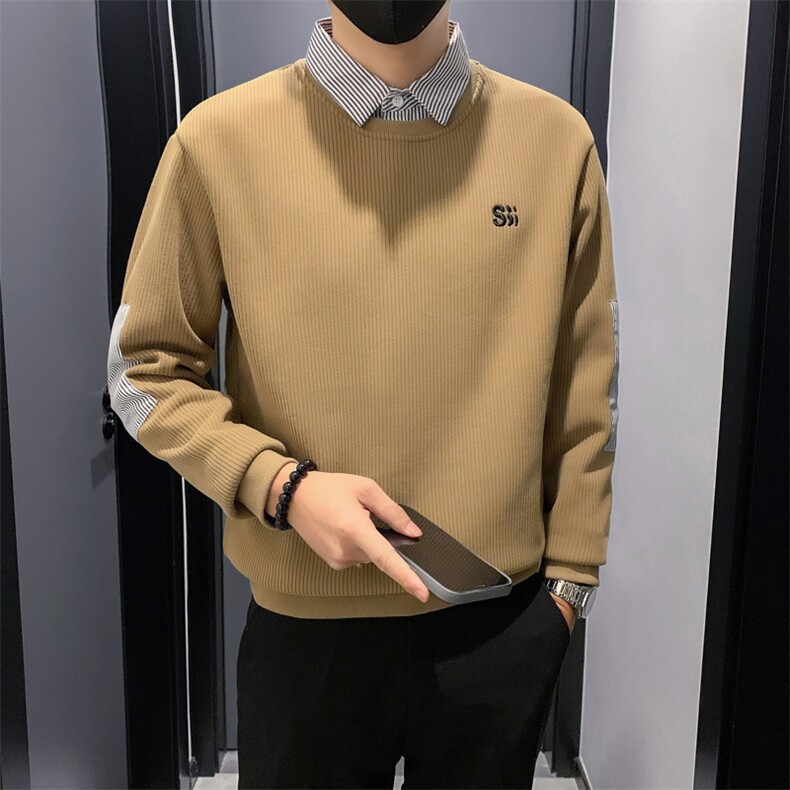 WY1391常规特P60控88加绒特P68控98衬衫领加绒卫衣小伙店主风,男装衬衫,电商B340