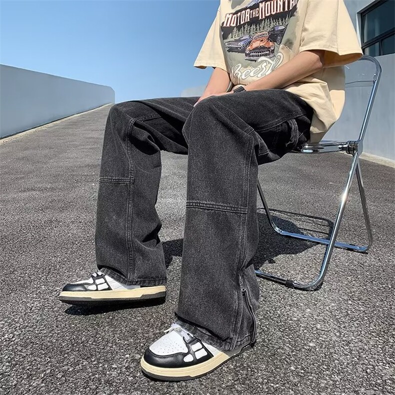 裤子高街水洗牛仔裤男设计感R1035P48,男装牛仔裤,星座1116-2