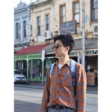 TC589-P45复古格子衬衫情侣新款潮牌长袖衬衣宽松休闲百搭上衣，女装衬衫，星座617A-2