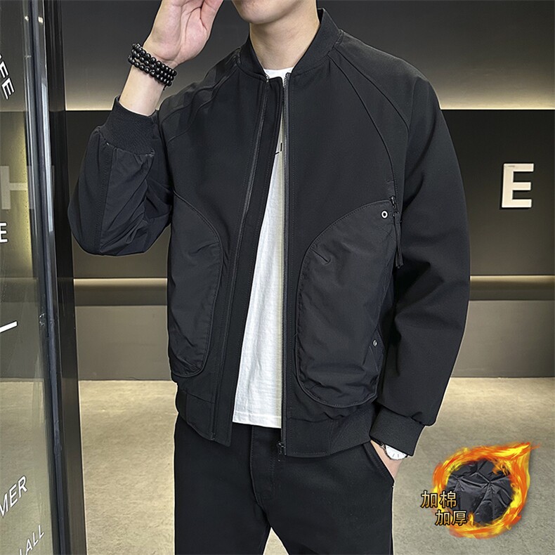 703-C16-P105秋冬男士拼接立体大口袋棒球领夹克衫加棉衣外套，男装夹克，星座703-1