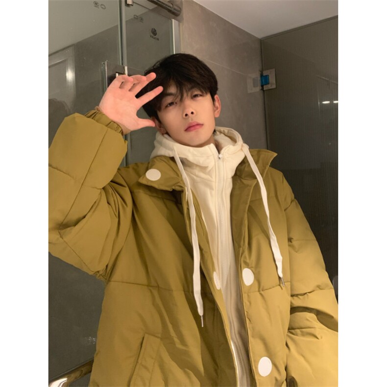 A450-P108冬装外套港风假两件连帽棉衣上衣棉服男女同款,男装棉衣,星座911