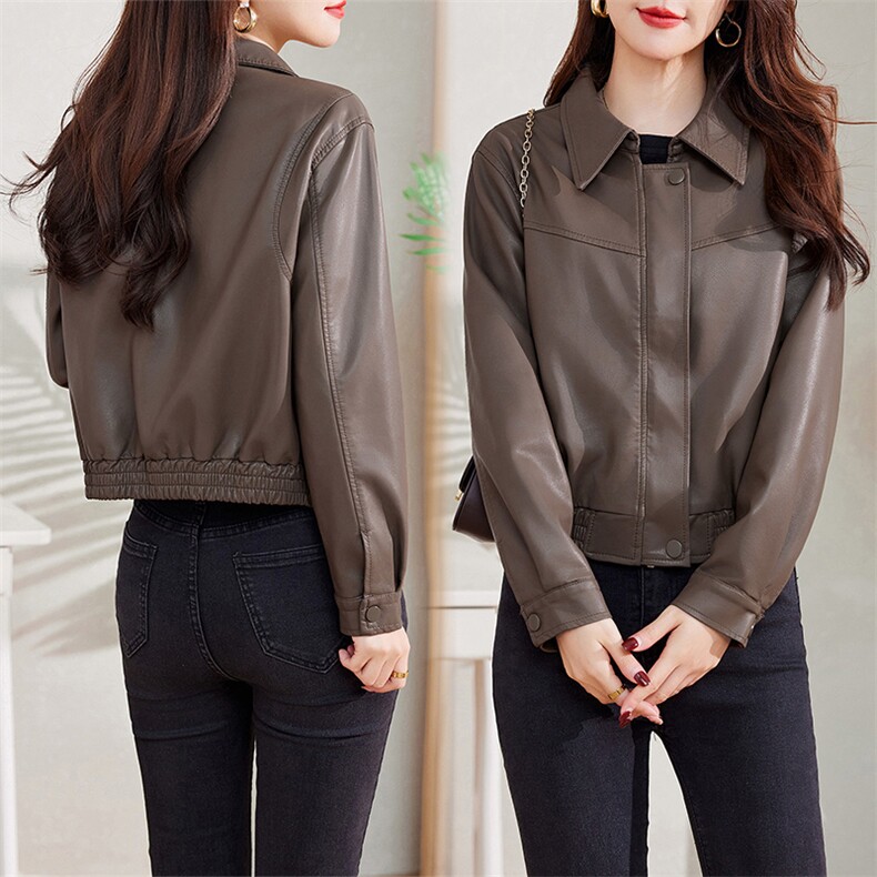 机车小个子皮衣外套女2024春季新款美式港风PU皮夹克短款上衣外搭，女装皮衣，潮流依族