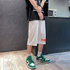 QK72276-P25冰丝七分裤男大码速干短裤男五分裤港风，男装休闲裤，电商A040