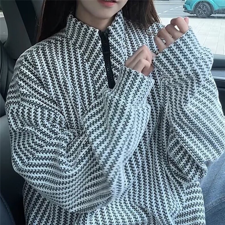 X3334-P48高级灰色女秋冬新款半拉链原版鱼骨外套2025立领,女装短外套,电商B323A