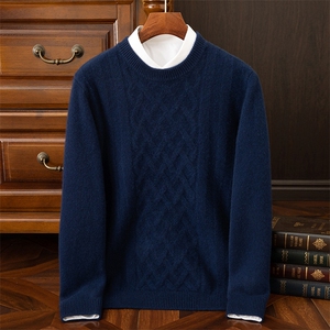 时尚男士羊绒开衫 秋冬新款保暖圆领毛衣 高品质经典款，男装羊绒开衫，吉高羊绒