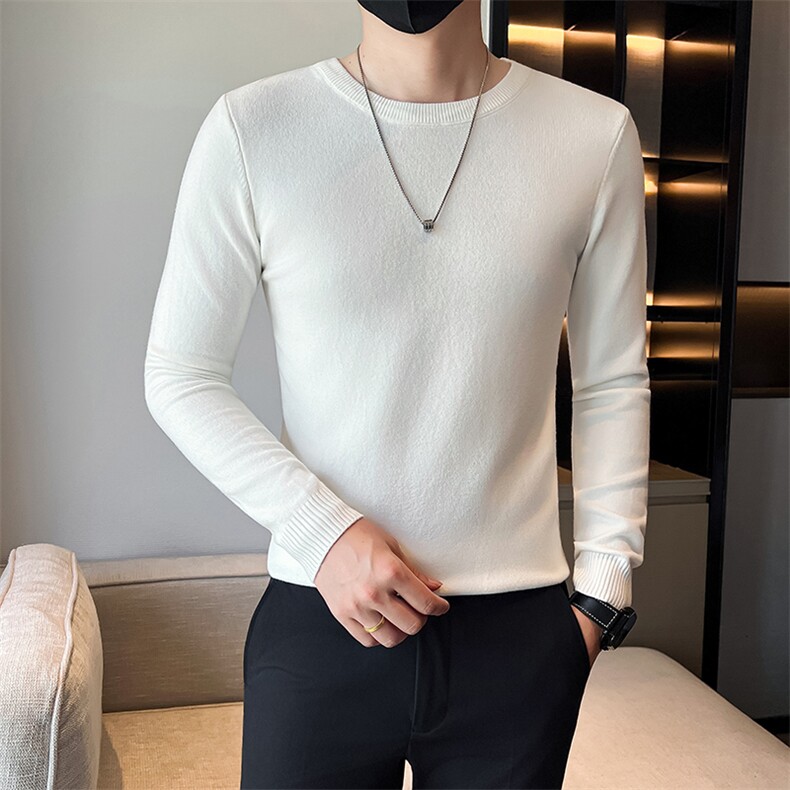 店主风小伙秋冬男纯色圆领套头针织长袖毛衣男士301A-1/M63/P38,男装针织衫/毛衣,星座301A-1
