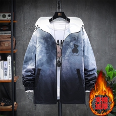 8XL-M2023冬季新款渐变色连帽夹棉棉衣男棉服棉袄外套加肥加大码，男装棉衣，钱塘717(原712)