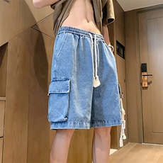 街头高街夏季帅起五分裤工装牛仔短裤男女XD22903特批35，男装牛仔裤，电商A042