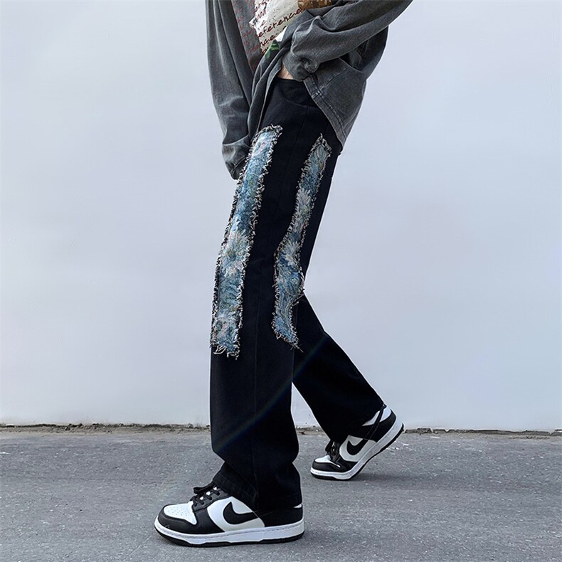 B221美式ins高街小众个性男女款休闲牛仔裤LK23002-P60控78,男装牛仔裤,电商B221