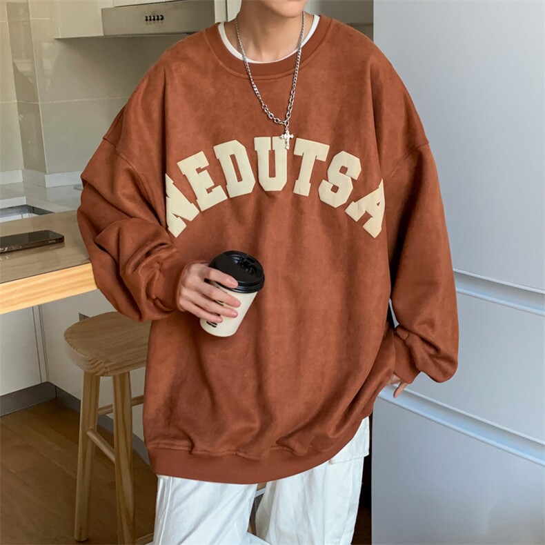 麂皮绒卫衣男士秋季新款美式高街复古休闲外套WY08127-P45,男装卫衣,星座308B-1