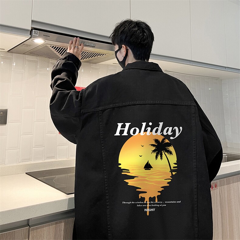 牛仔夹克男大码牛仔外套男茄克NJ77266-P60加绒款-P75,男装夹克,电商A040