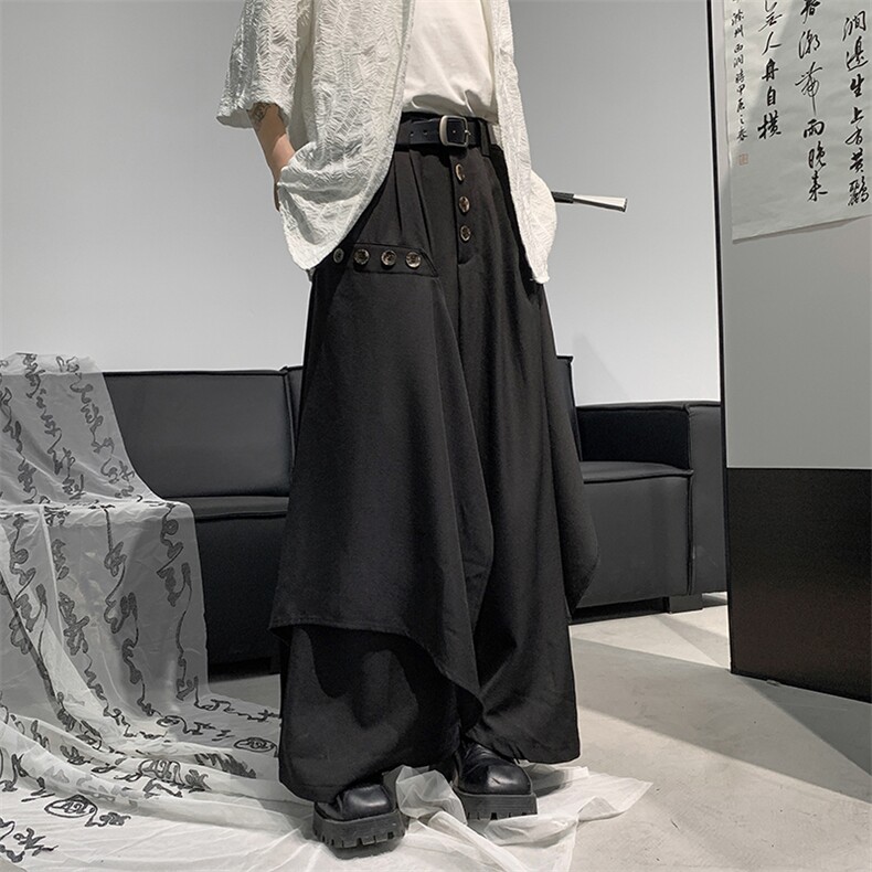 新中式风西裤男夏宽松直筒垂感痞帅高级感休闲裤K02837-P48,男装休闲裤,星座308B-2