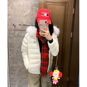 潮牌美式可拆卸毛领排骨羽绒棉服超好看加厚保暖外套66886P95网图图片