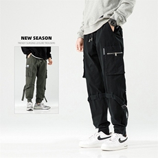 A436-6177-P75控982024春秋新款机能风束脚工装嘻哈潮休闲男裤子，男装休闲裤，电商A436