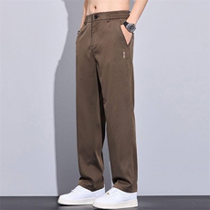 夏季款男士商务微阔腿裤时尚潮流男装长裤夏天薄款莱赛尔9037-P45，男装休闲裤，星座224