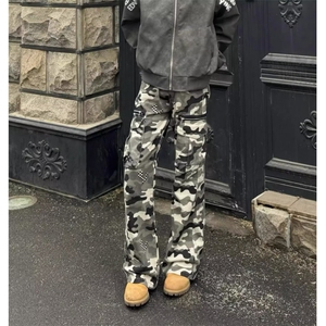 网络图 美式复古多口袋迷彩工装裤男图片