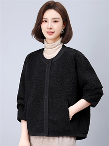2026春秋季时尚简约大方气质优雅显瘦休闲百搭潮流皮毛一体外套图片