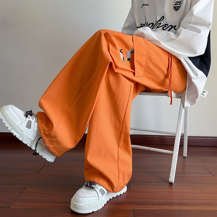 抖音品质腊肠狗刺绣口袋设计感休闲工装裤B315-K25309-特p35控68,男装休闲裤,电商B315