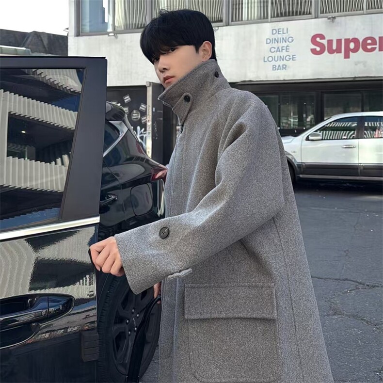 秋冬新款过膝毛呢大衣男式宽松韩版大衣外套716A-A081-P148，男装毛呢大衣，星座716A（原星座815-4）
