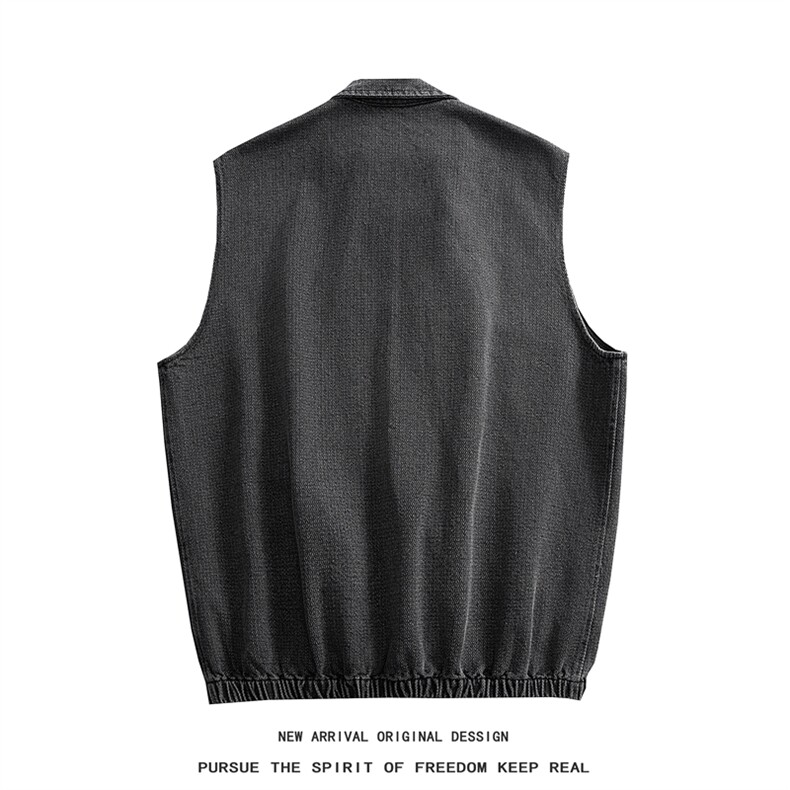 MJ150/P60秋装高品质飞机扣新中式风牛仔马甲潮男无袖外套,女装短外套,电商基地A050