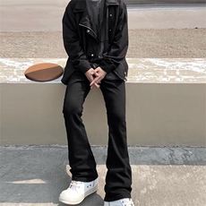 黑色cleanfit修身弹力牛仔裤男美式复古vibe裤子ZG507P42，男装牛仔裤，星座1112-1