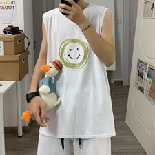 ！2023春夏新款男士百搭无袖T恤针织背心学生坎肩X06P20，男装背心/马甲，电商B220