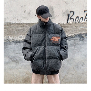 冬季美式街头字母刺绣服外套男加厚面包服小众情侣保暖衣TT49 P88图片
