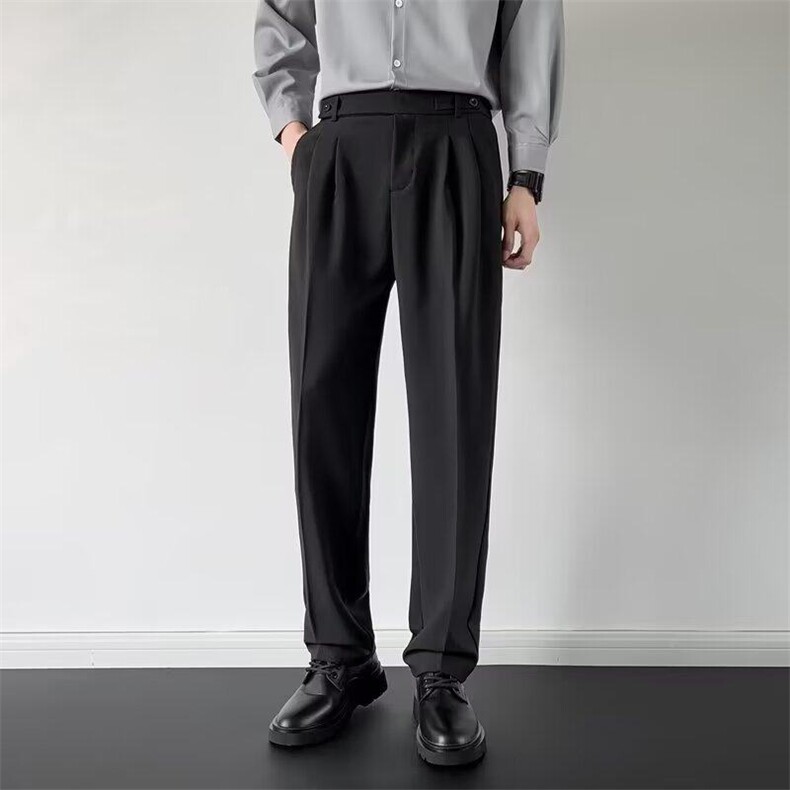 半松紧腰西裤男垂坠感直筒裤春夏宽松休闲裤那不勒斯裤子A507,男装休闲裤,星座1116A-2（原606A-1）