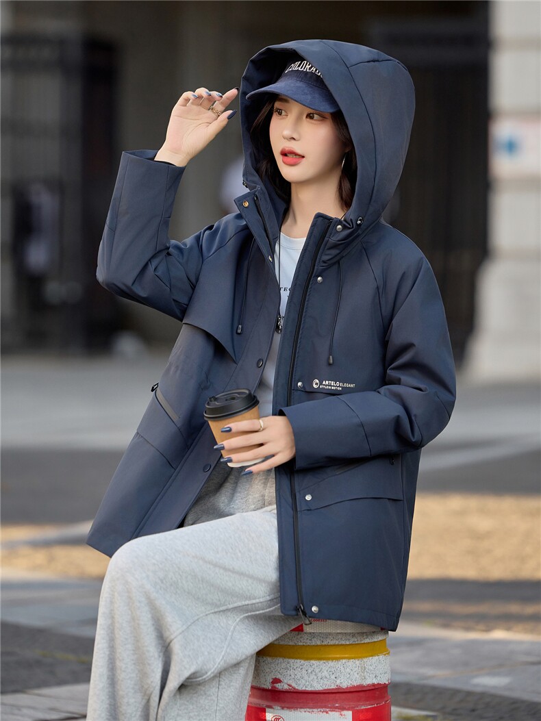 现货2025年冬季新款夹棉保暖棉衣中长款派克服,女装棉衣/棉服,悦祺